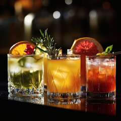 3 glass of coktail
