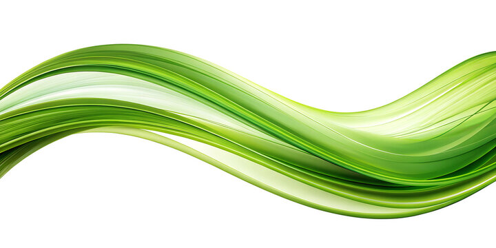 abstract green curve wave cut out