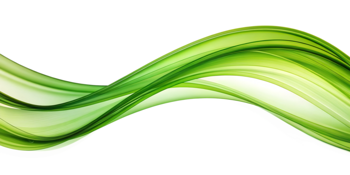 abstract green curve wave cut out
