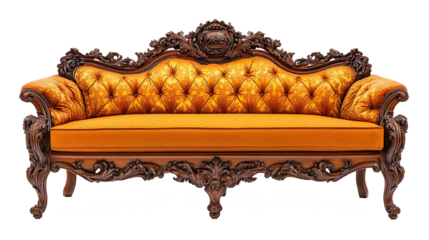 Comfortable luxury sofa isolated on transparent background