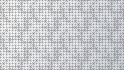 Seamless abstract pattern with interlocking geometric shapes in a monochrome gray and white color scheme.  ideal for modern branding, packaging, wallpapers, textiles, and digital backgrounds.