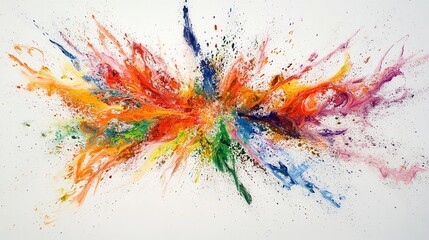 Fototapeta premium Colorful powder splash explosion with white background, illustration