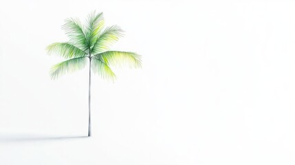 Stylized Palm Tree Illustration On White Background