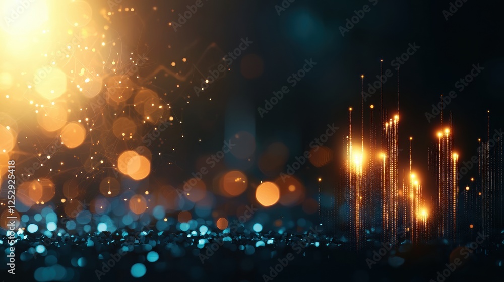 Poster financial chart background abstract financial chart with glowing lines and data points, representing