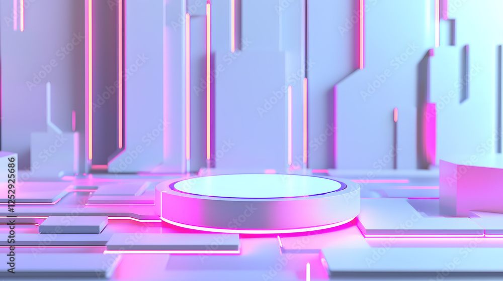 Poster futuristic digital environment virtual space 3d graphics modern cityscape abstract viewpoint innovat