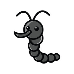 vector illustration of adorable mosquito larvae