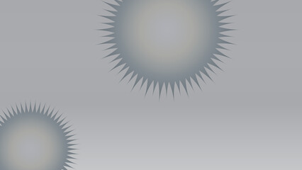 Fototapeta premium Minimalist abstract design featuring radial spiked circular elements on a serene gray-blue background. The clean understated makes this versatile for modern interior design, digital background.