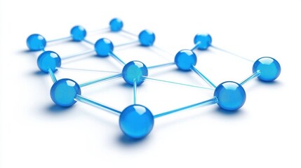 Blue Nodes and Connecting Lines Representing Digital Network Structure