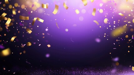 gradient purple backgrounds confetti copy space Elegant purple gradient background with subtle confetti details, creating a sophisticated and festive atmosphere.