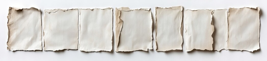 Obraz premium Aged paper pieces on white background