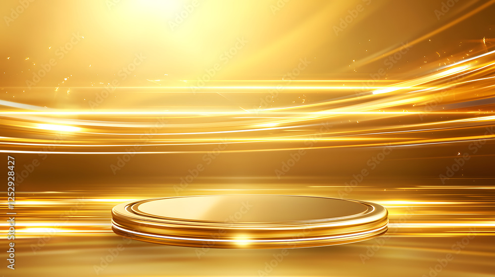 Poster dynamic golden background abstract design digital art studio setting artistic viewpoint luxury and e