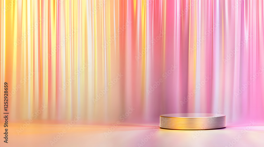 Poster vibrant colorful background display studio setting abstract art soft lighting modern aesthetic visua