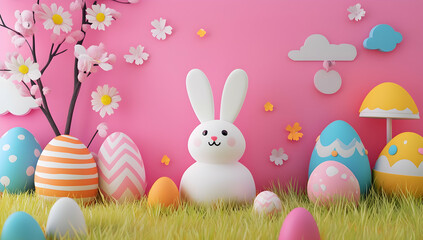 Obraz premium Capturing the Easter Vibes with a Themed Background