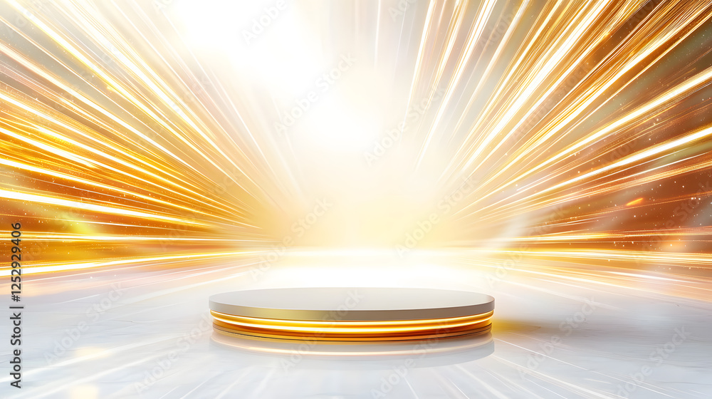 Poster dazzling explosion of light and color studio stage visual display creative environment dynamic persp