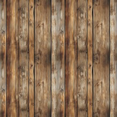 Wooden boards seamless pattern background. Vertical boards, fence, slat sheathing. Wood texture photo style digital AI artwork.