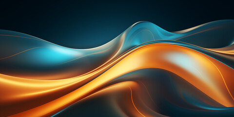 Green and gold metallic wavy background