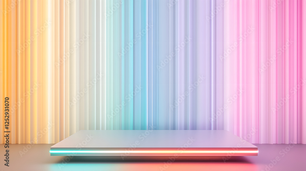 Poster dynamic light display modern studio abstract art colorful background wide angle visual experience