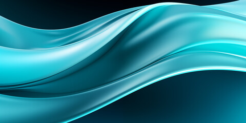 Obraz premium Abstract wavy background in turquoise gradient colors