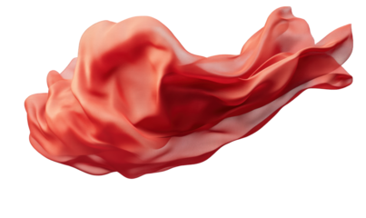 A piece of red silk fluttering in the wind
