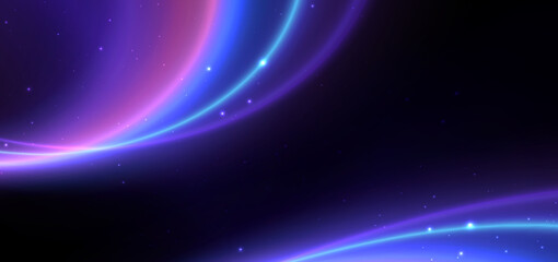 Futuristic glow flare and sparkle. Blue and pink blur ray effect.