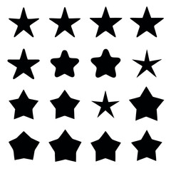 A set of various star shapes, each with a unique design and style.