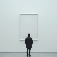 Fototapeta premium businessman in front of board