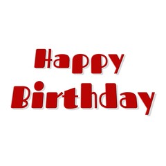 Fototapeta premium Happy Birthday Card with 3d Effect isolated white background