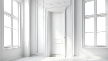 Modern Home Entrance with Wooden Door and Large Windows"