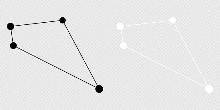 Sextans constellation map set. Vector illustration.