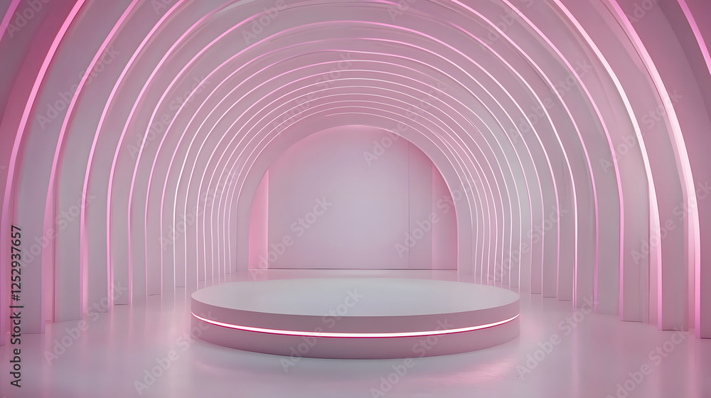 Poster Dynamic event space design modern studio digital art minimalist environment wide angle view innovative concepts for presentations
