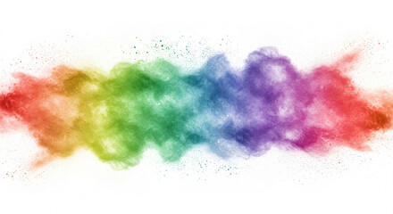 A cloud of colorful powder swirls and dances in the air