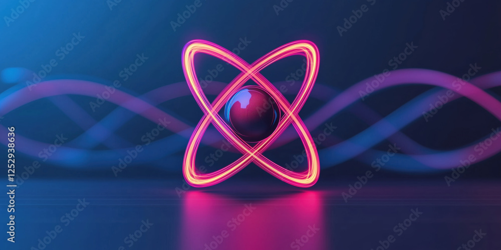 Aufkleber vibrant conceptual artwork of quantum particle in superposition, showcasing dynamic waves