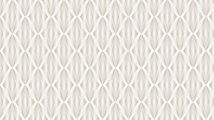 Sophisticated and modern 3D seamless pattern with a dimensional, quilted or pleated texture. The repeating diamond or motif creates a luxurious and tactile visual effect
