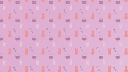 This seamless fashion-themed pattern features a stylish arrangement of women’s clothing and accessories, including dresses, tank tops, handbags.