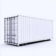 White container placed on a white background for moving and shipping photography concept