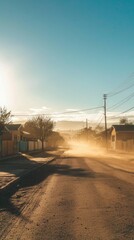 Dusty Road in Quiet Neighborhood During Sunny Day