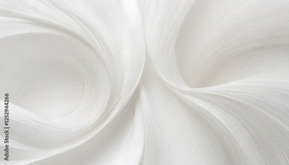 Poster abstract white paper curves background with smooth elegant flowing lines