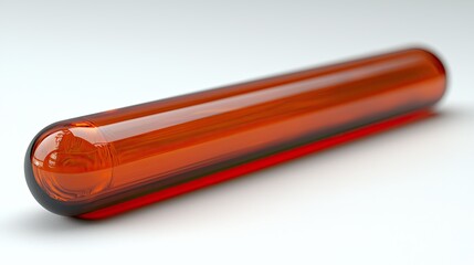 Amber Glass Test Tube On White Background
