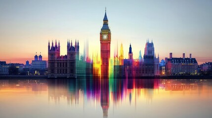 Obraz premium Colorful London Skyline at Sunset