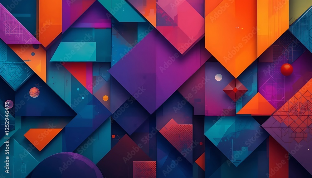 Poster geometric abstract background with colorful shapes and modern design