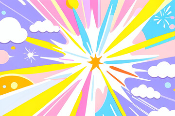 このデジタルグラフィックリソースは、高解像度の抽象的なイラストであり、光の爆発、鮮やかな色彩、ダイナミックな要素が特徴です。デザインはエネルギー、陶酔、魔法の感覚を呼び起こし、モダングラフィックデザイン、魅力的な背景、クリエイティブなブランディング、インパクトのある視覚的な用途に最適です。







