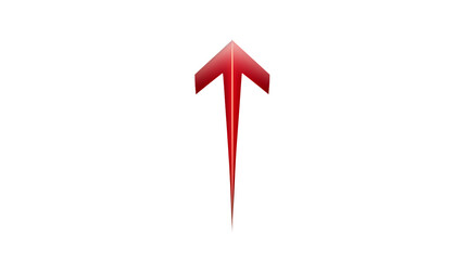 Abstract Red Arrow Upward Pointing Graphic Design Element for Website Presentation or Marketing Material