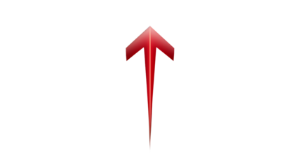 Abstract Red Arrow Upward Pointing Graphic Design Element for Website Presentation or Marketing Material