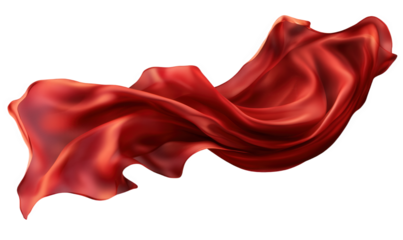 A piece of red silk fluttering in the wind