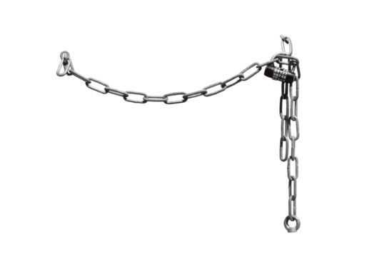 Iron chain with a combination dial padlock isolated on the transparent background - Powered by Adobe