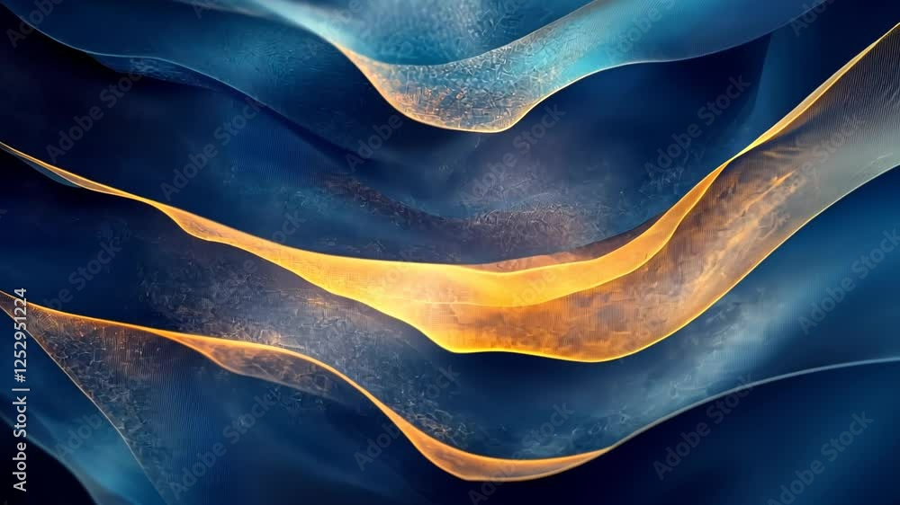 Poster fluid waves of color dance harmoniously in an abstract display of light and shadow. generative ai