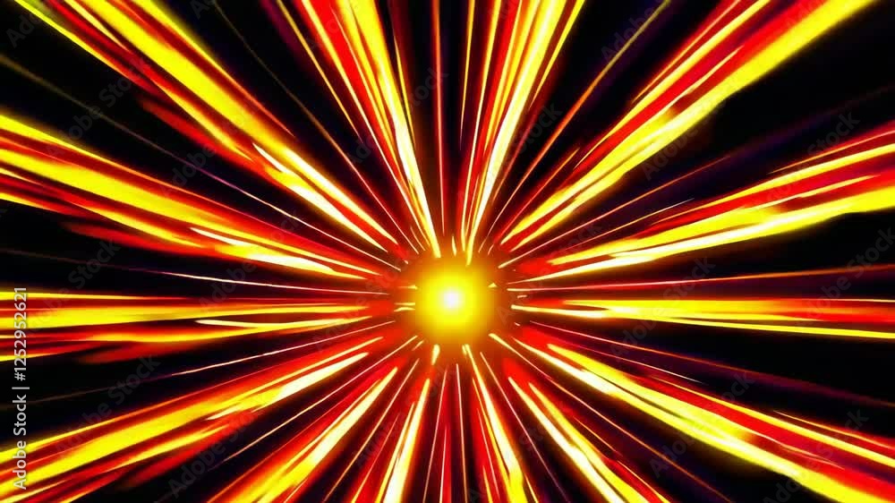 Poster bright explosion of light radiating energy in dynamic visual display