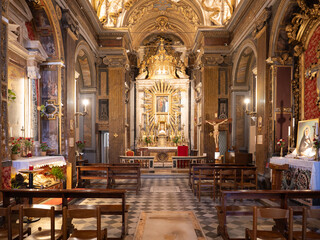 Fototapeta premium Santa Maria in Trivio, baroque styled church in Rome, Italy