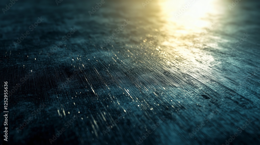 Poster textured blue surface with soft light reflection and gleaming effect