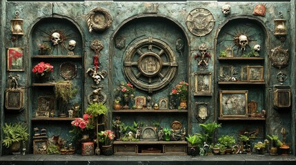 Enigmatic Victorian-Era Curio Cabinet: A Miniature Dark Academia Masterpiece